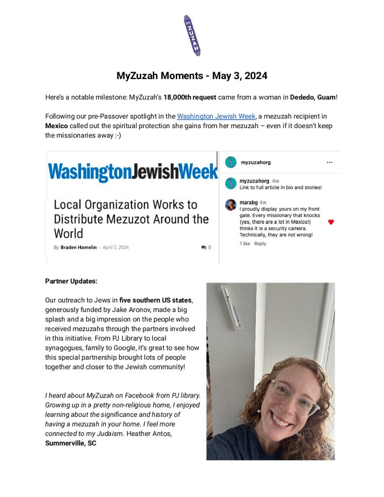 thumbnail of MyZuzah Moments – May 3, 2024